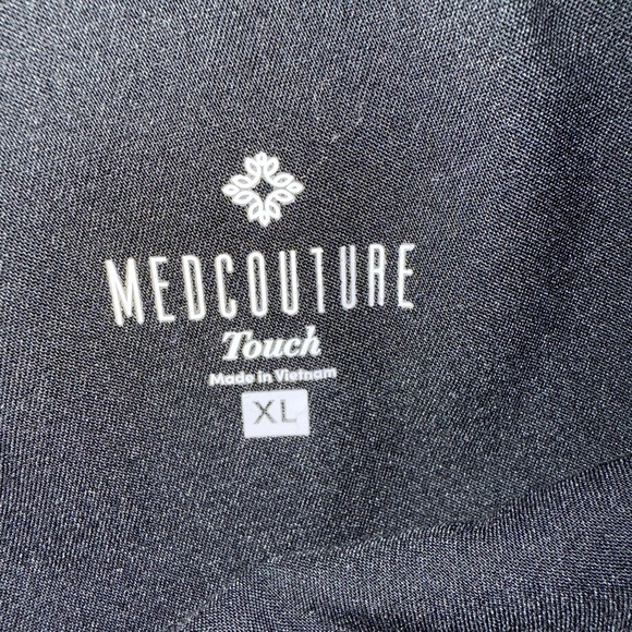 Med Couture Touch Black Scrub Pants with Pink Waistband XL - Picture 4 of 6